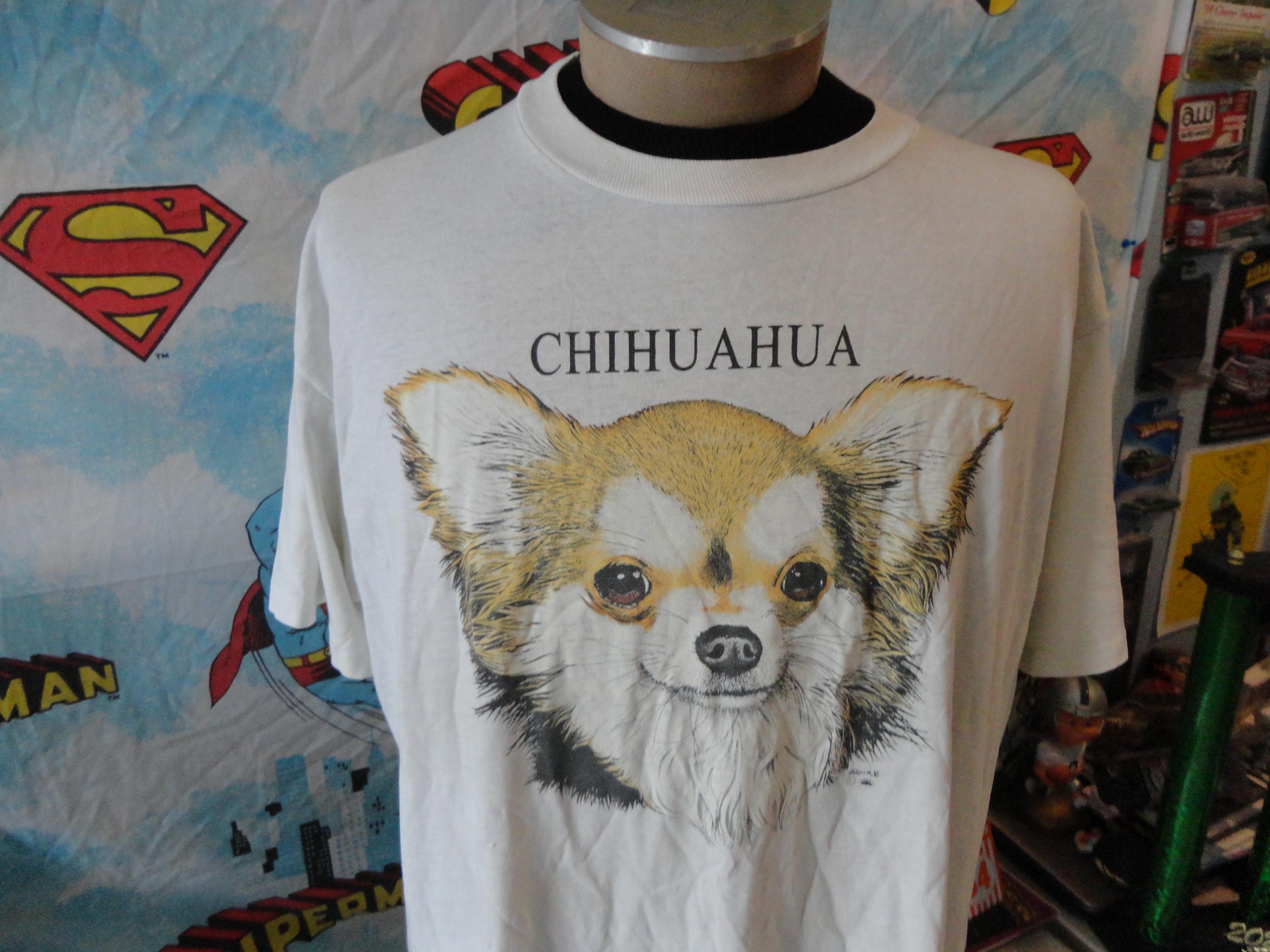 ヴィンテージ チワワプリント Tシャツ 90年代ヴィンテージ チワワ犬アート シングルステッチ Tシャツ サイズ