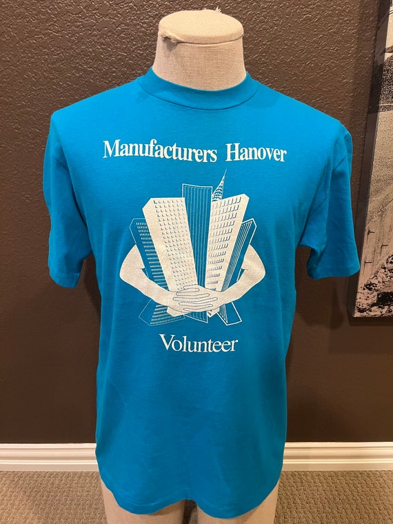 Vintage 80's Manufacturers Hanover Volunteer Blue… - image 2