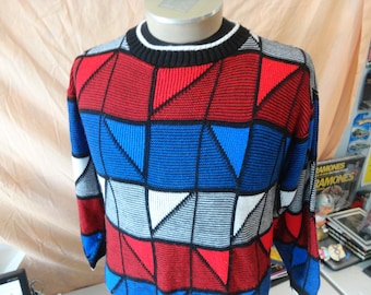 Vintage 80's El Mar California Rap Hip Hop Pullover Sweater Size M