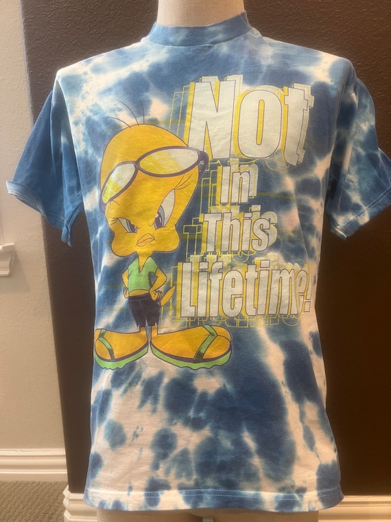 Vintage 90's Tweety Bird Not in This Lifetime! Looney Tunes Blue T
