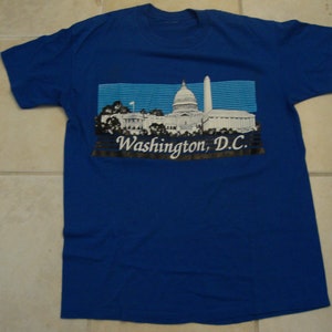 Vintage 80&#39;s Washington D.C. Capital Tourist Blue T Shirt Size M