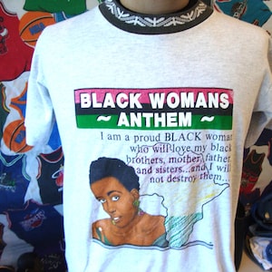Vintage 90's The Black Womans Anthem Rap Tee Hip Hop T Shirt Size L