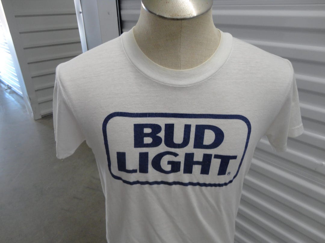Vintage 80's Bud Light Beer Budweiser Soft Thin Single Stitch T