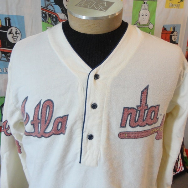 Camicia da pigiama da notte da donna in jersey vintage degli Atlanta Braves degli anni '90, taglia M