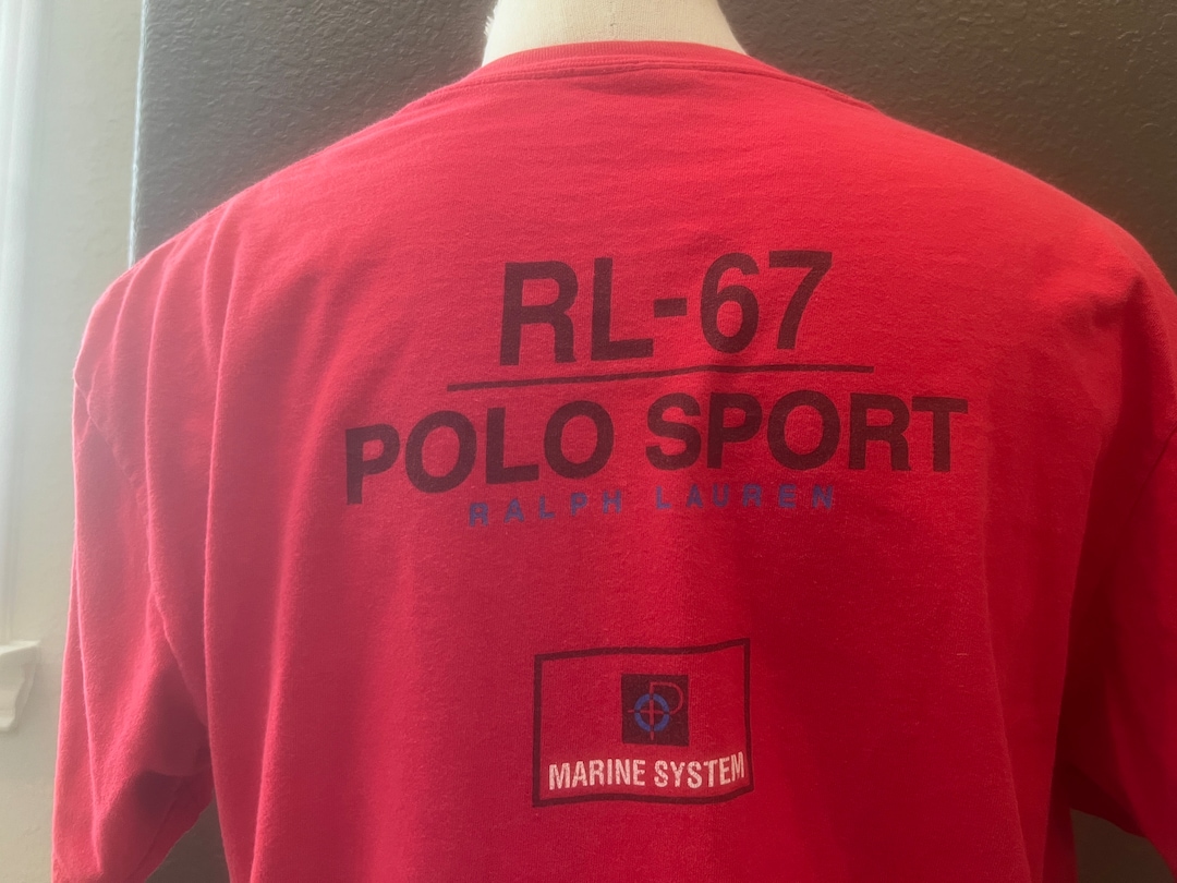 Vintage 90's Ralph Lauren Polo Sport Red T Shirt Size L - Etsy