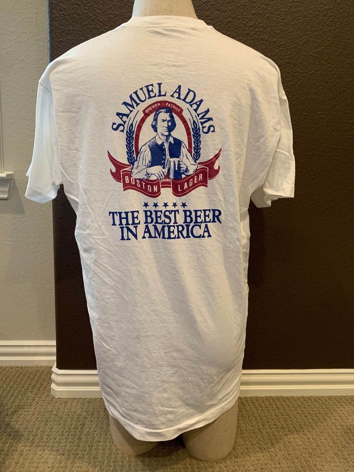 Vintage 80's Sam Adams Boston Lager Beer White T Shirt | Etsy