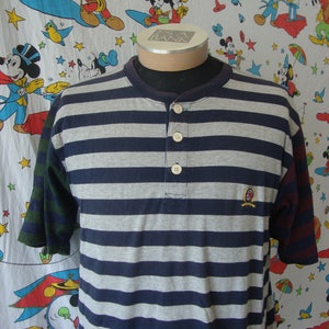 Vintage 90's TOMMY HILFIGER stripe rap hip hop big flag tag T Shirt Sz L