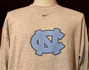 Vintage 90er Jahre Nike Center Swoosh Universität von North Carolina UNC Tar Heels Langarm-T-Shirt XL