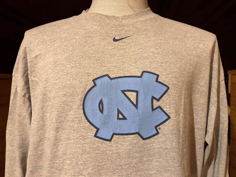 Vintage 90’s Nike Center Swoosh University Of North Carolina UNC Tar Heels Long sleeve T-shirt XL image 1