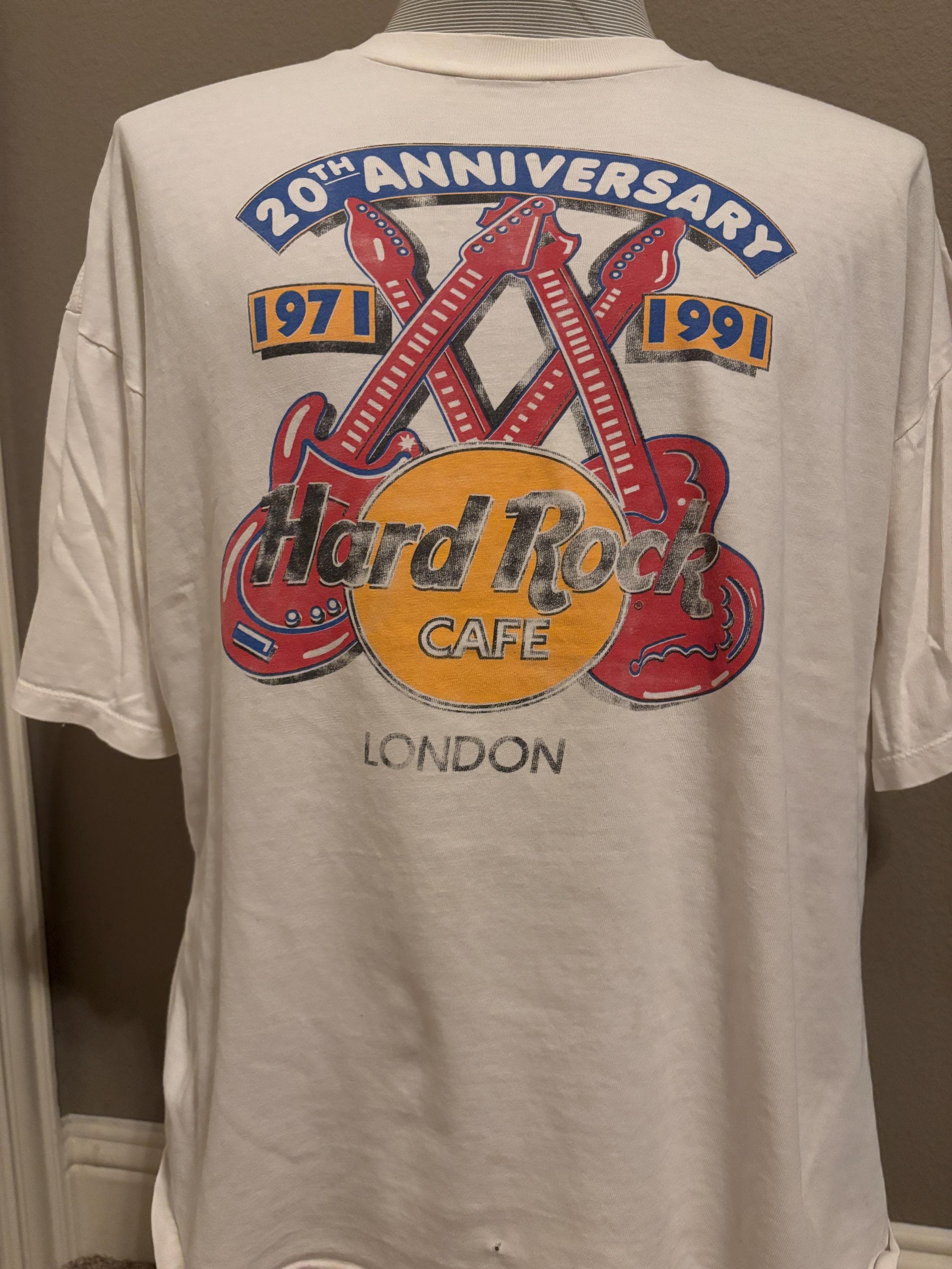 Vintage 90's 20th Anniversary Hard Rock Cafe London England T