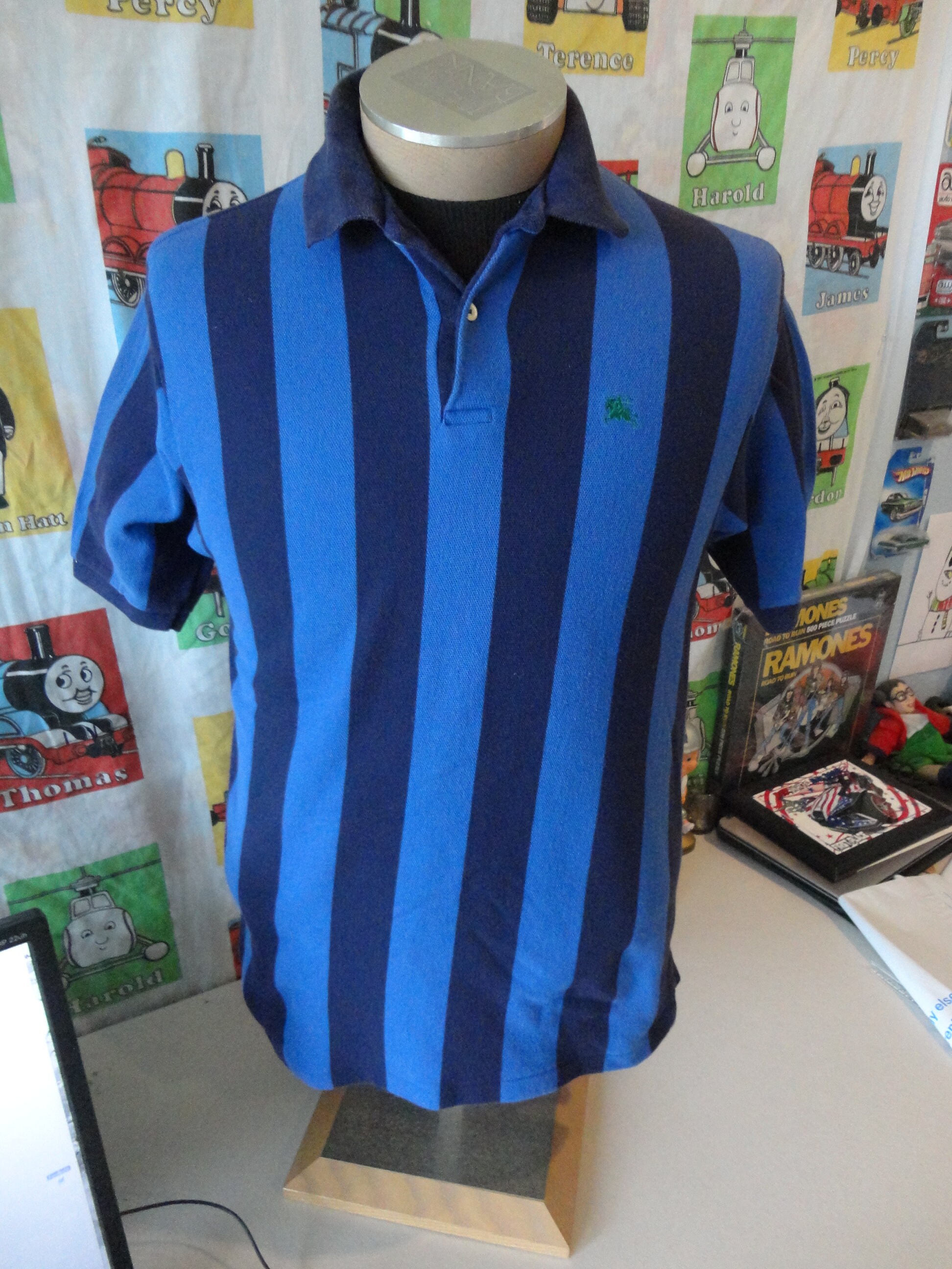 トップス Burberry 90s polo tee Vintage 90s Thomas Burberry Collar Polos Tee Embroidery Logo