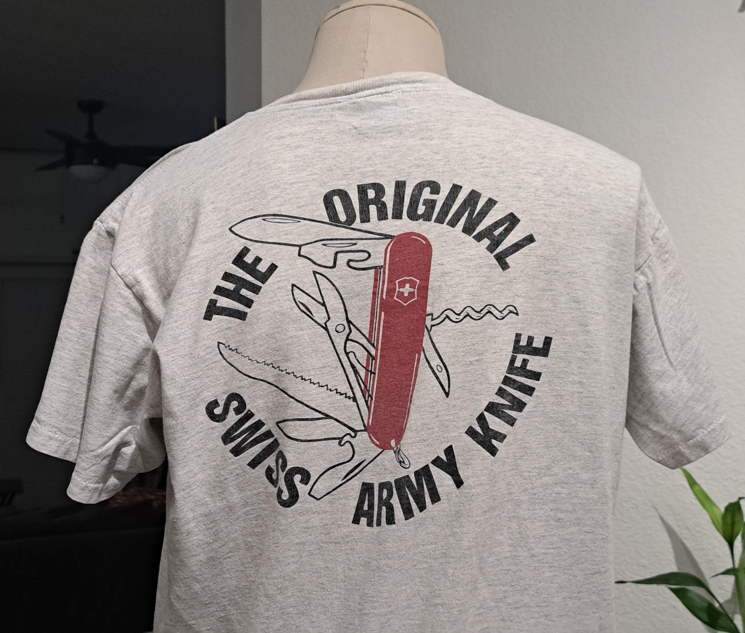 Vintage 90s the Original Swiss Army Knife Light Grey T-shirt