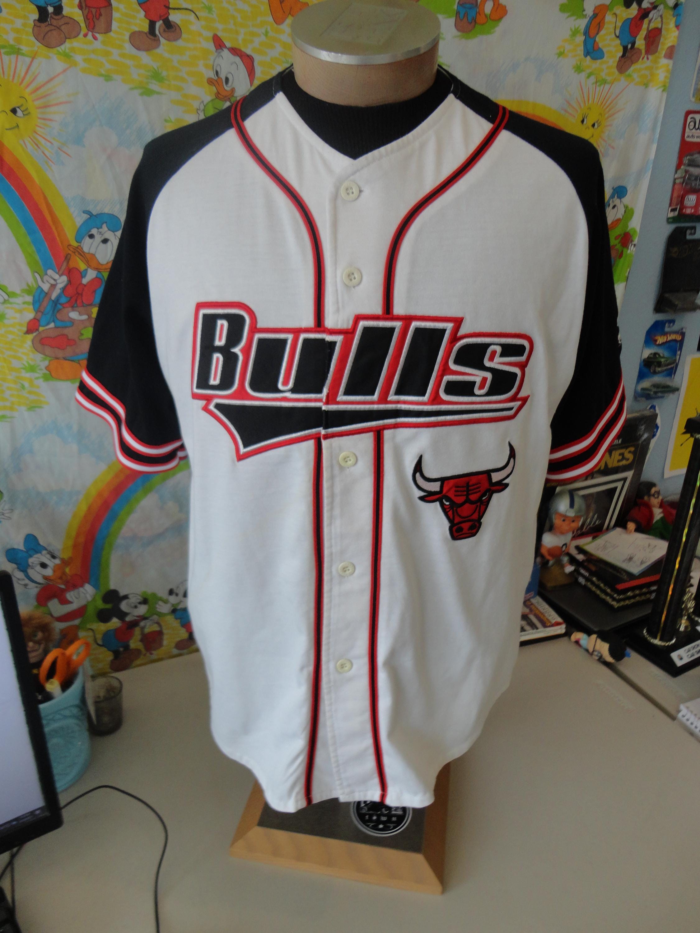 Vintage 90's Chicago Bulls NBA Starter Baseball Jersey M - Etsy