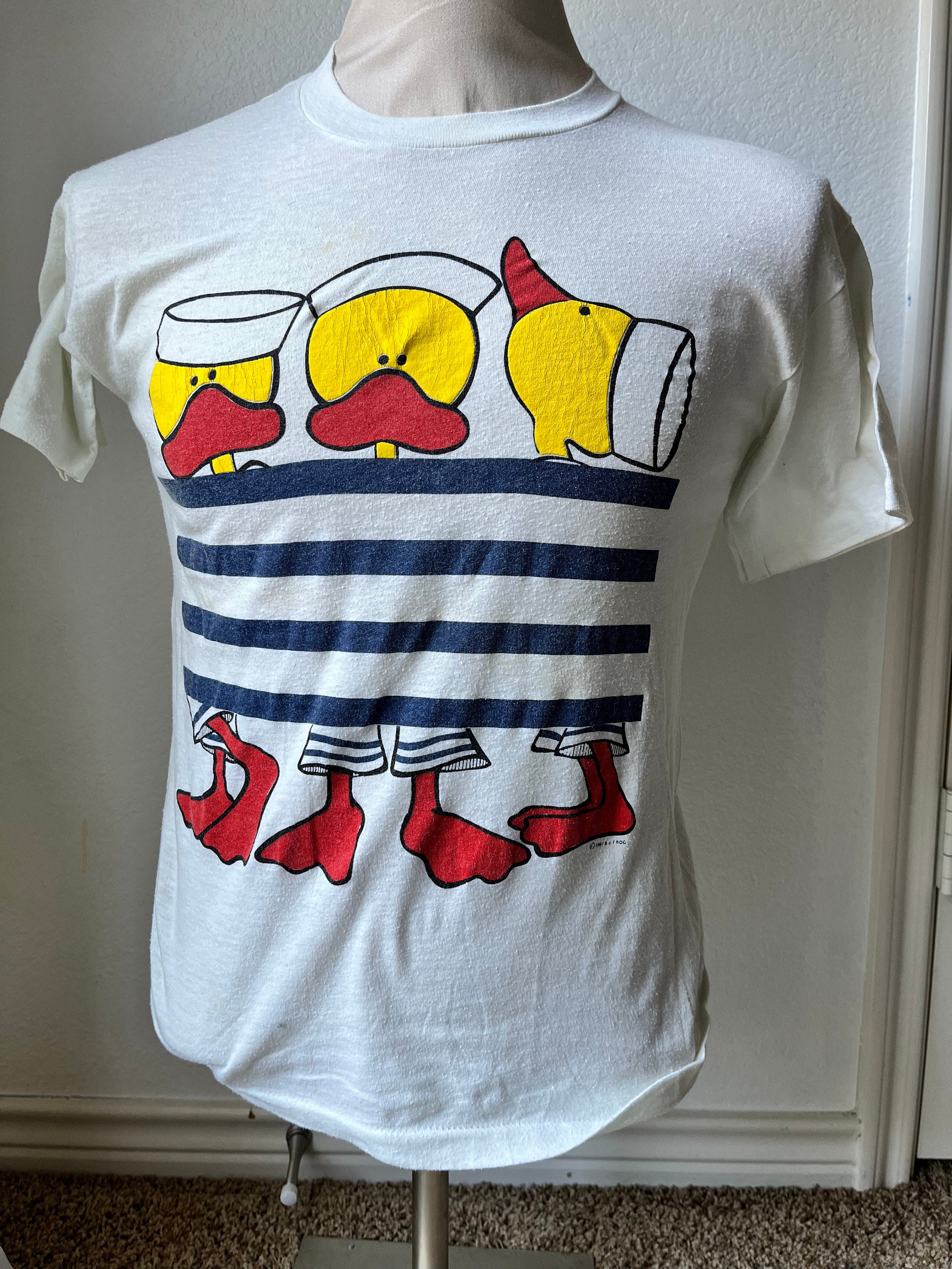 Vintage 80's Navy Ducks White T Shirt M - Etsy