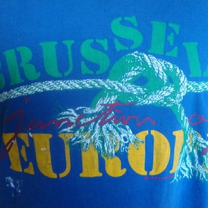 Vintage 80&#39;s Brussels Europe Blue T Shirt Size M