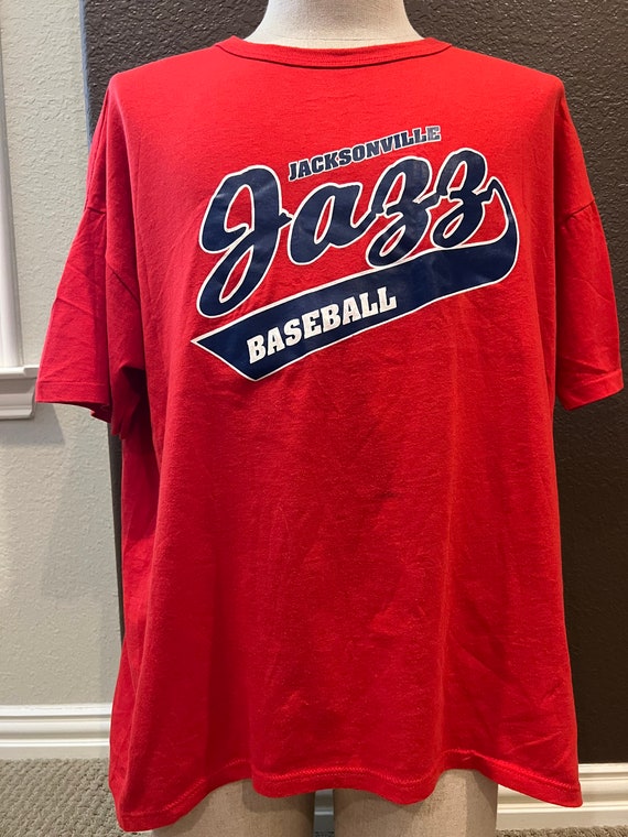 Vintage 90's Jacksonville Jazz Baseball Red T Shi… - image 2