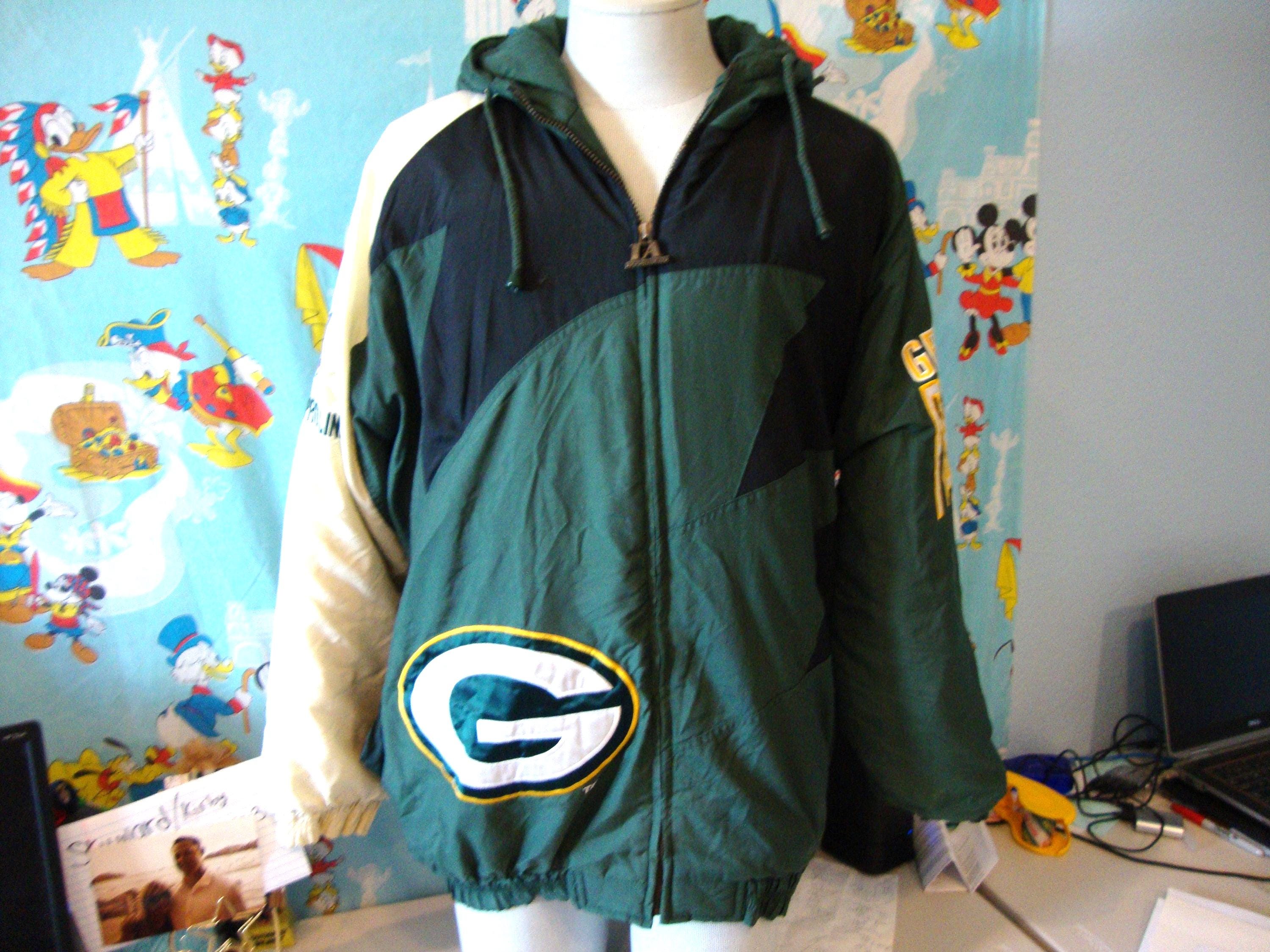 Vintage 90's Green Back Packers NFL Shark Fin Athletic Rap Hip Hop