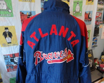 Vintage 90's Atlanta Braves Cinch Waist Hiking MLB Baseball Jacket XL