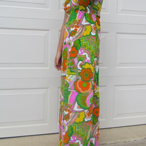 Vintage 60's Mayi Dress Pop Color Pattern image 3