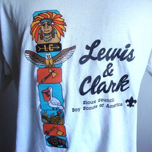 Vintage 80's Lewis & Clark Sioux Council Boy Scouts Of America T Shirt Size L