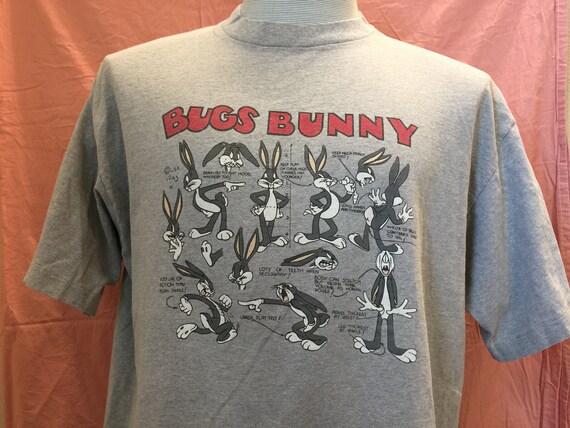 Vintage 90's Bugs Bunny Classic Looney Tunes Grey… - image 1