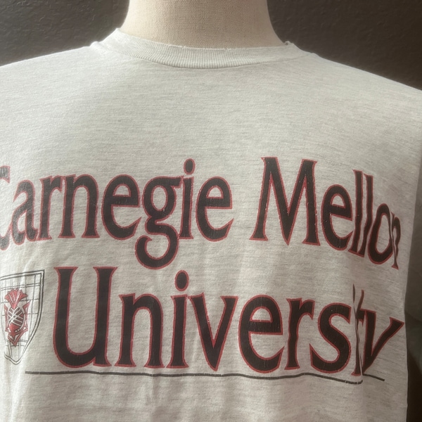 Vintage 90's Carnegie Mellon University Grey T Shirt Size L