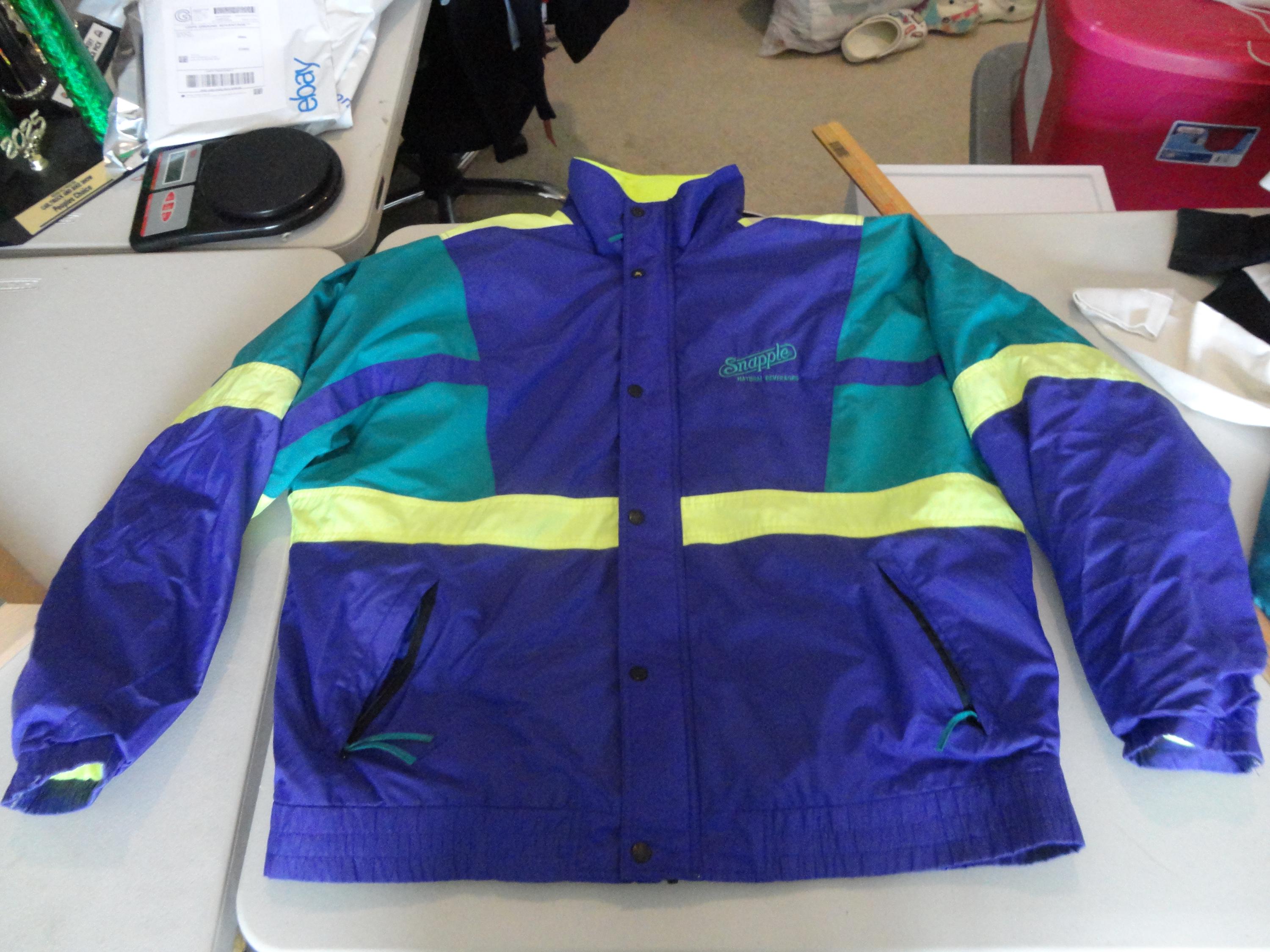 Vintage 90's SNAPPLE Natural Beverages Multi Color Jacket Size L