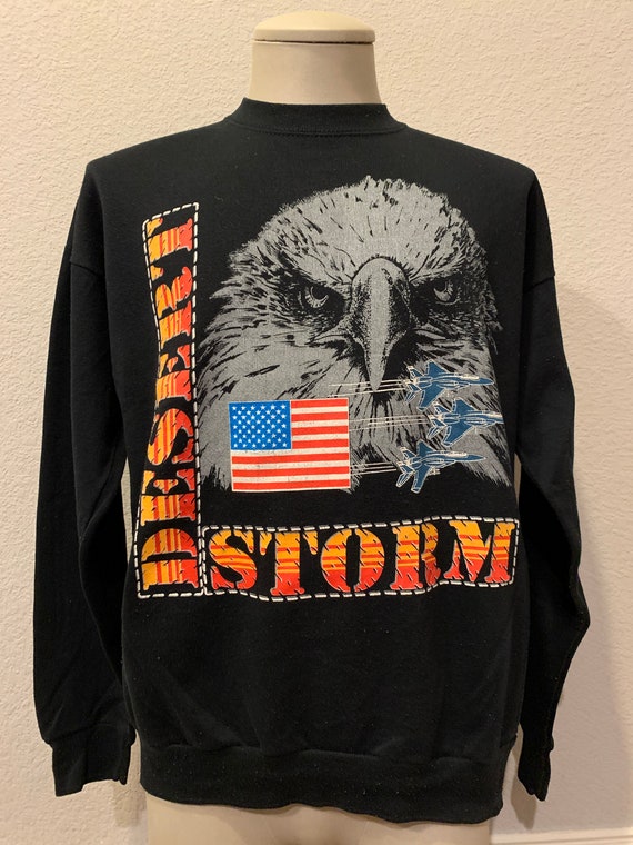 Vtg 90’s Desert Storm War American Flag Bald Eagl… - image 2