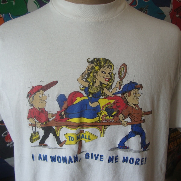 Vintage I am Woman Give Me More The Woman Song By Sean Morey T Shirt XL