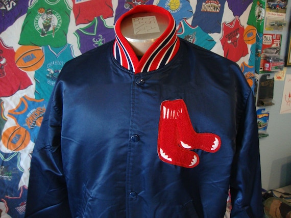 Vintage 90's Boston Red Sox MLB Baseball Satin Bomber Starter