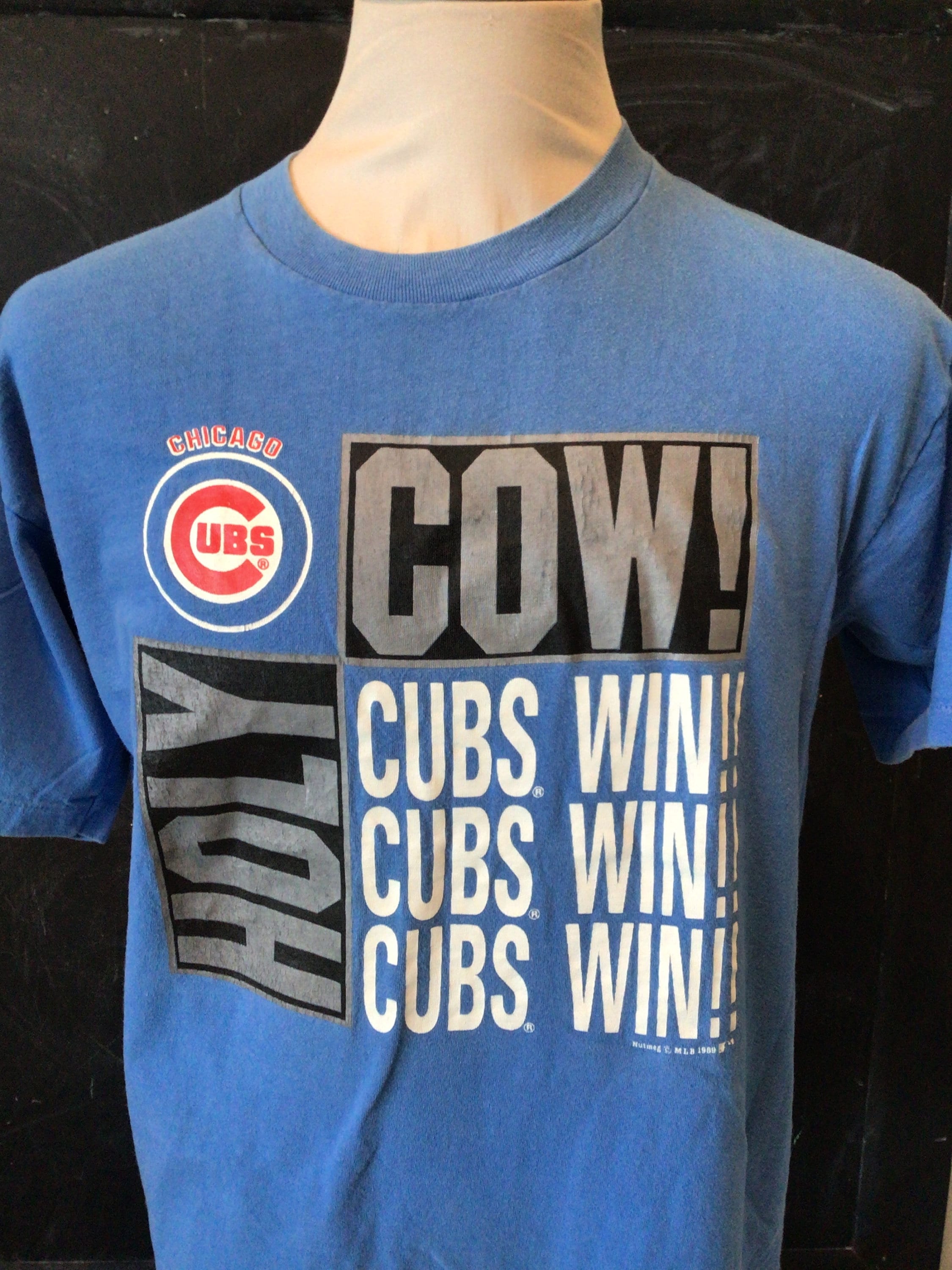 Vintage 90s Chicago Cubs Holly Cow Cubs Win! T Shirt L