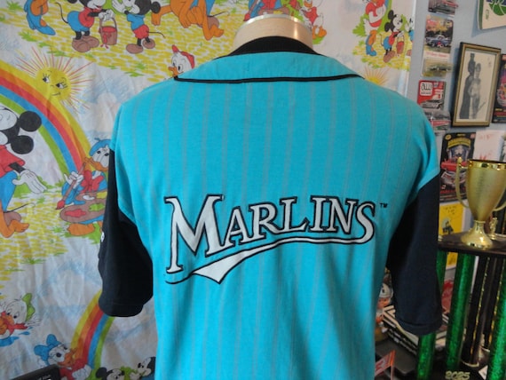 Vintage 90's Florida Marlins Starter MLB Baseball Blue Jersey Size