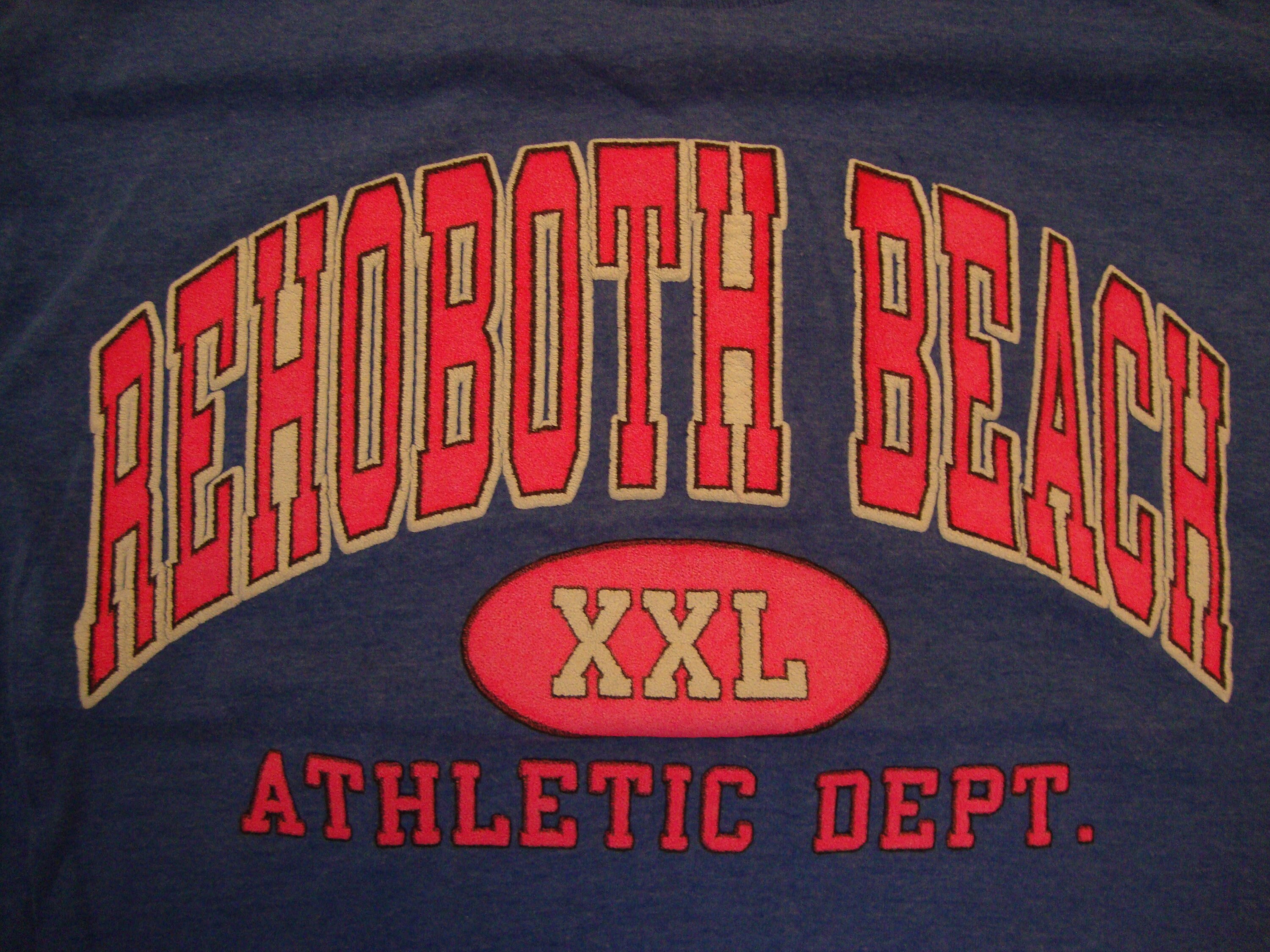 Vintage 80's Rehoboth Beach Athletic Department Blue T Shirt Size M