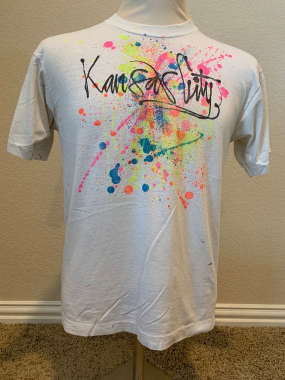 Vintage 80's Hand Painted Kansas City T Shirt Siz… - image 2