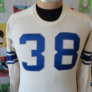 Vintage 60&#39;s Wilson Durene Dureen #38 White 1960&#39;s Football Jersey Size 38