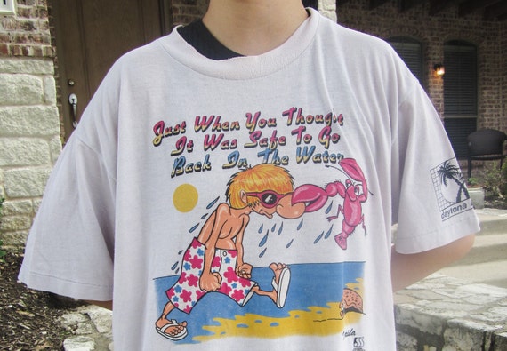 Bombonera oita vintage T シャツ　USA製 Vintage 80's Florida Daytona Beach Crab Lobster Tourist T Shirt