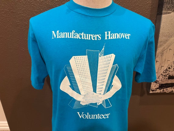Vintage 80's Manufacturers Hanover Volunteer Blue… - image 1