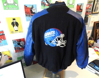 New York Giants Vintage Suede Leather Varsity Jacket - Carl Banks