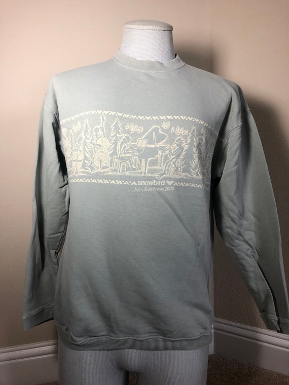 Vintage 2000's Music Jazz Band Sage Crewneck Swea… - image 2