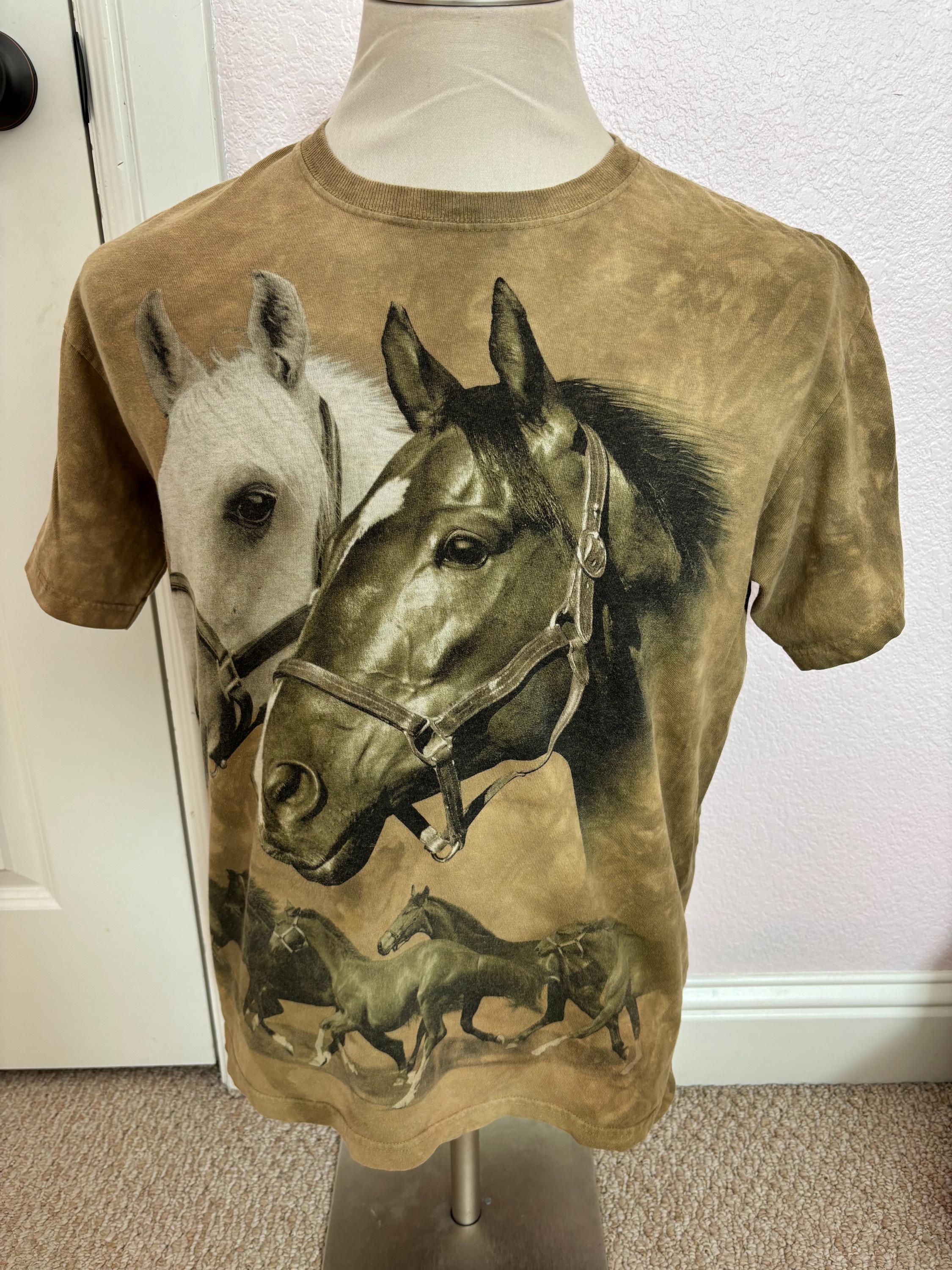 Vintage 2000's the Mountain Y2K Horses Brown T Shirt Size M - Etsy