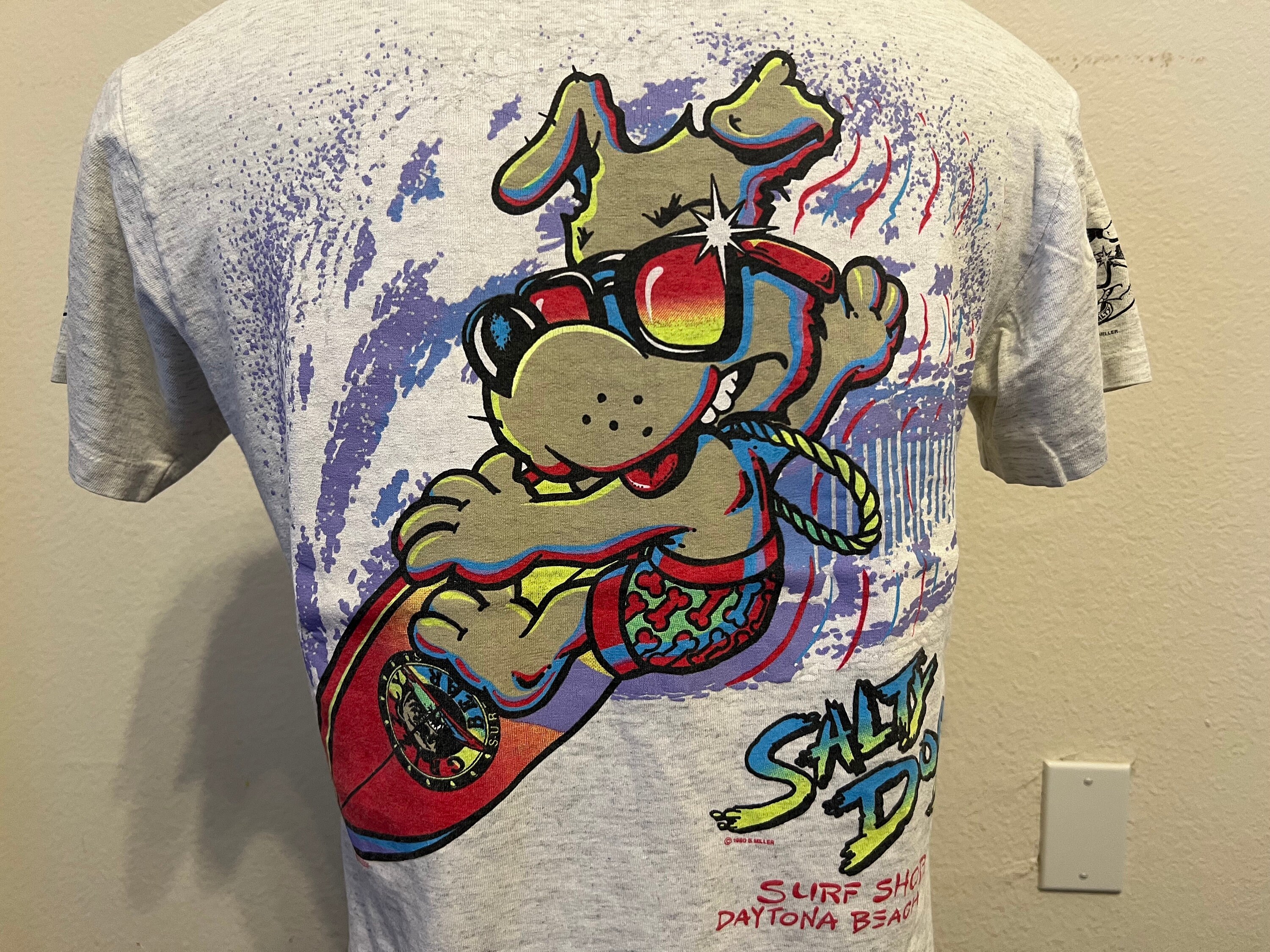 Vintage 90 s Salty Dog Surf Shop Daytona Beach Florida T Shirt M