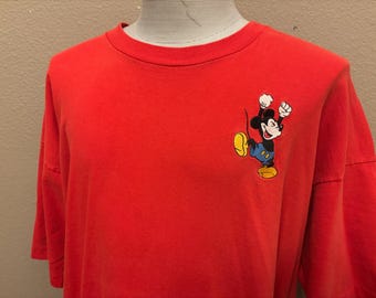 Camiseta vintage de los años 90 con bordado de Mickey Mouse de Walt Disney, talla 3XL