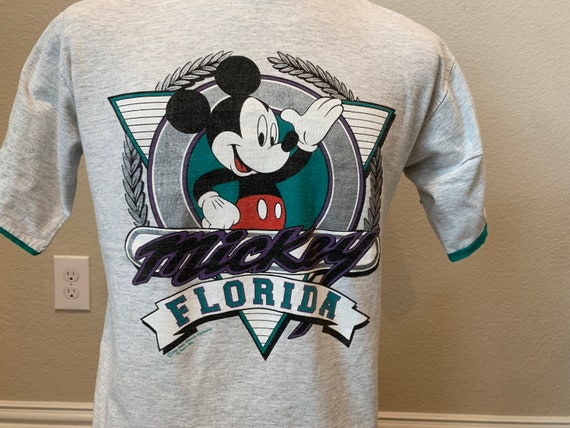 Vintage 90's Mickey Mouse Florida T Shirt Size L - image 1