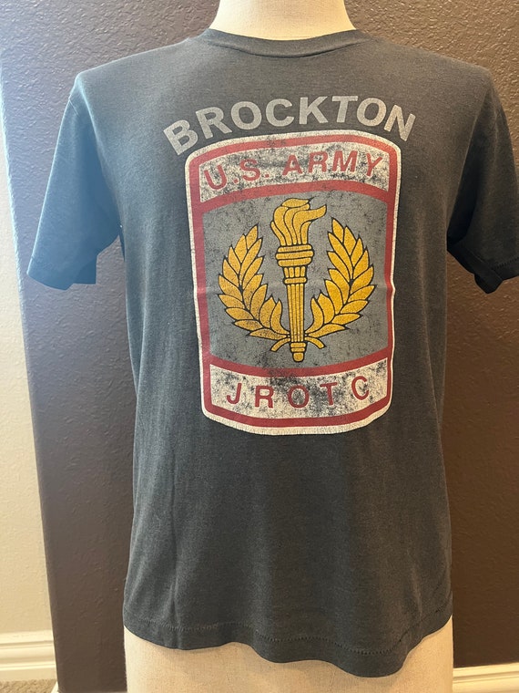 Vintage 90's Brockton US Army JROTC Grey T Shirt … - image 2