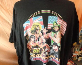 WWF Summer Slam 1992 Macho Man Randy Savage The Ultimate Warrior Retro T Shirt Size 4XL