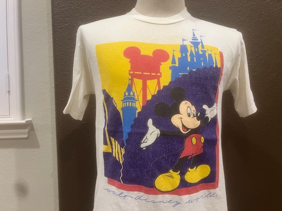 Vintage 90's Walt Disney World White T Shirt Size… - image 1
