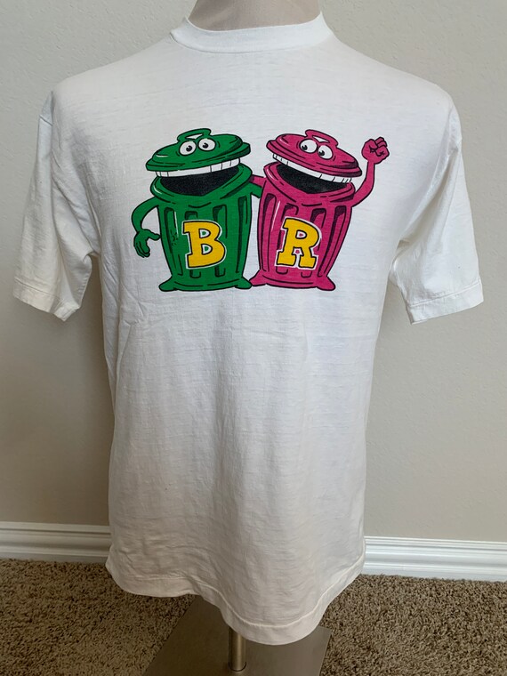 Vintage 80's B and R Trash Cans T Shirt Size L - image 2