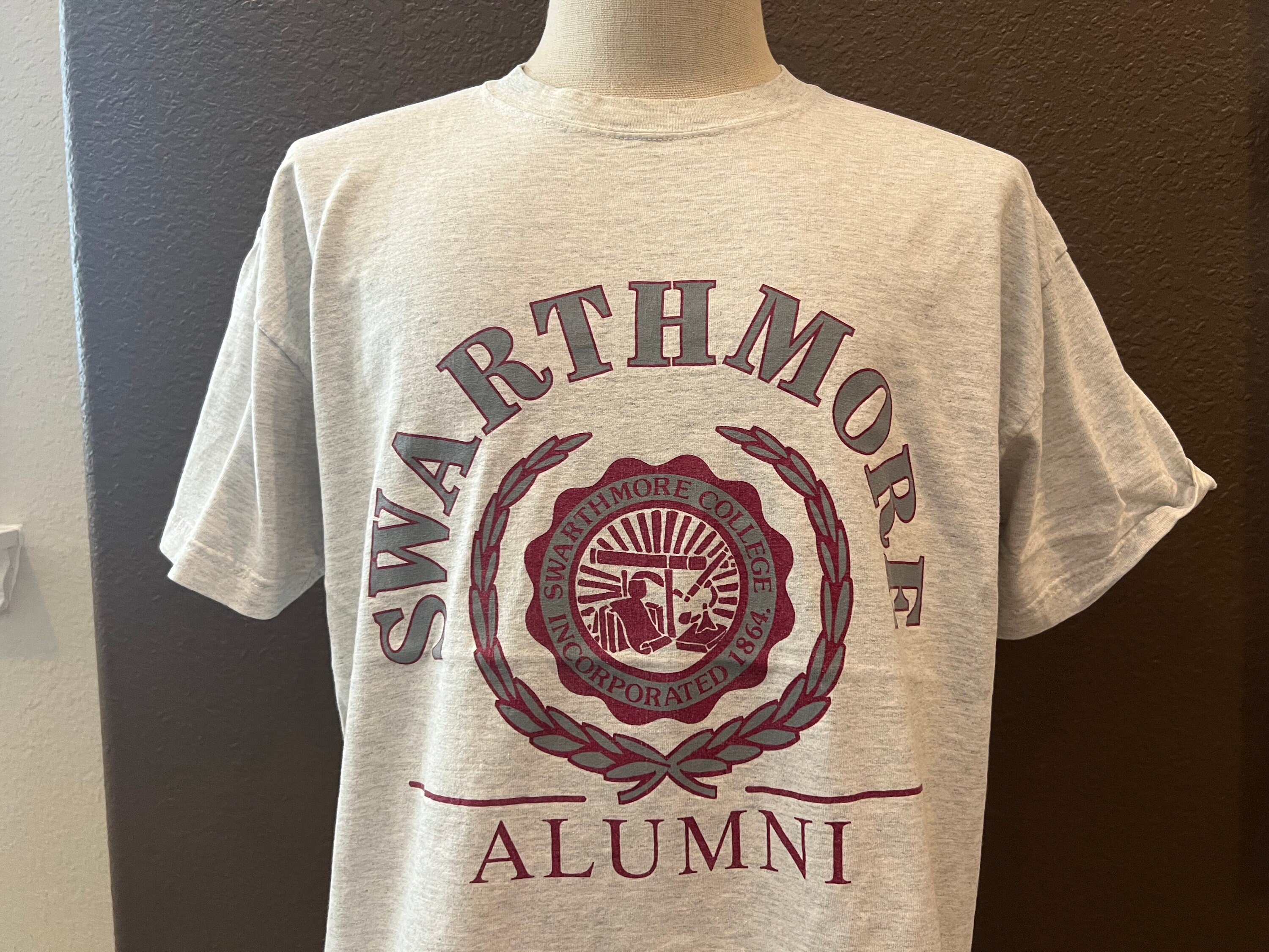 90 年代ヴィンテージ スワースモア大学卒業生 グレー T シャツ サイズ 