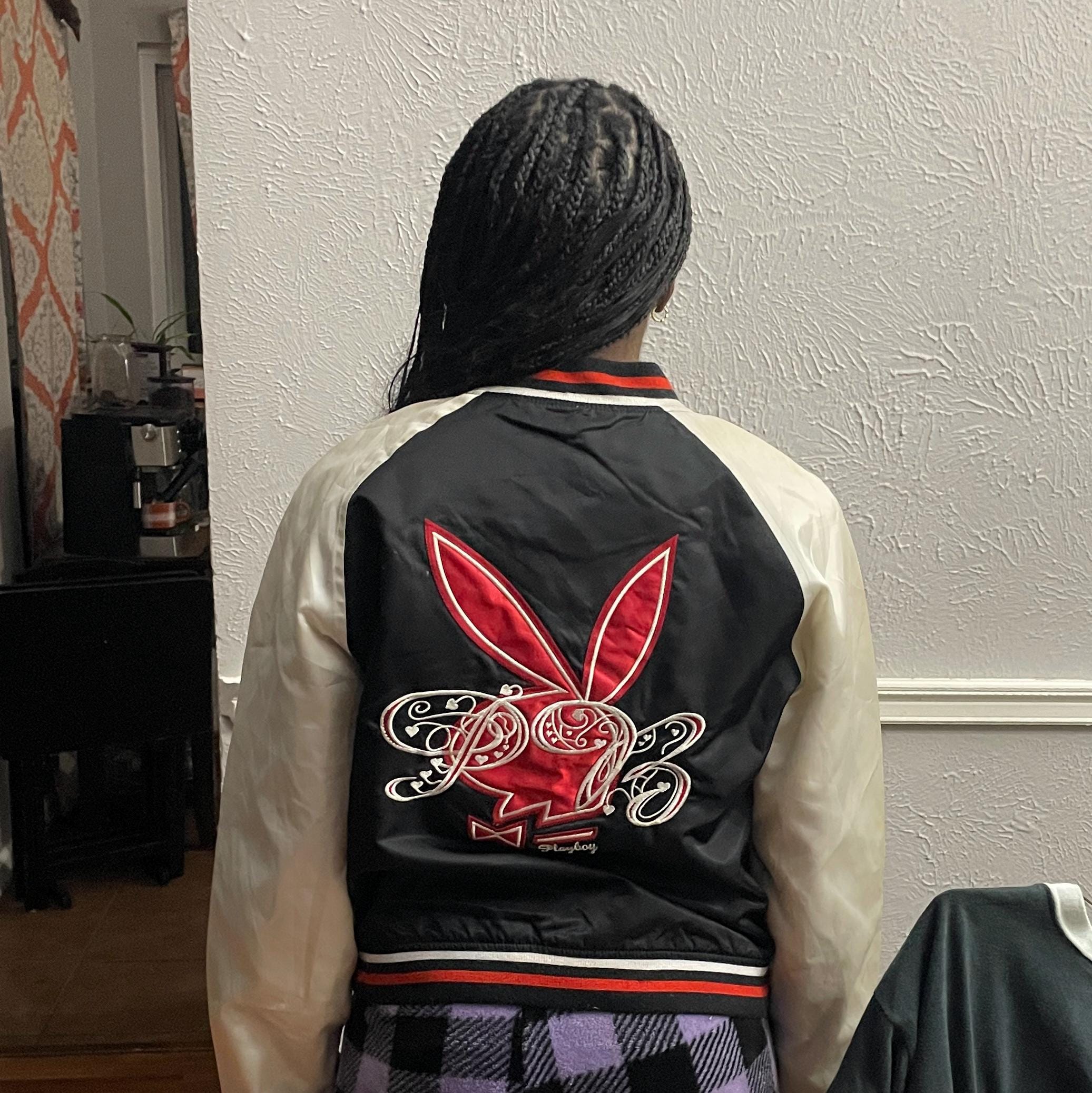 00s archive play boy swingjacket y2k 短丈 Jacket Bomber Playboy 