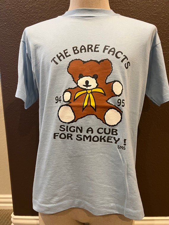 Vintage 90's The Bare Facts Teddy Bear Blue Cute … - image 2